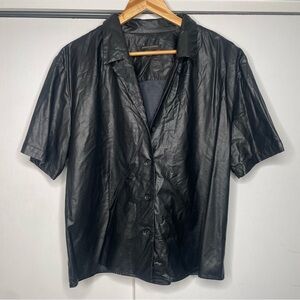 Banana Republic faux leather shirt L